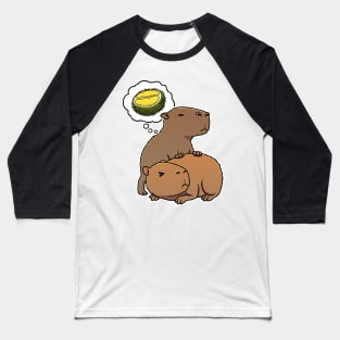 Capybara hungry for Durian Fruit Baseball T-Shirt